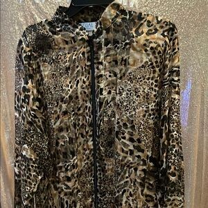 REGAL Made in USA Sheer Jacket - Brown & Black Pattern